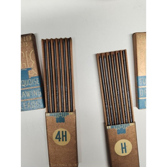 NIB Vintage Eagle Turquoise Drawing Pencil Leads 4H, H Unused No. 2375 New - Picture 5 of 6